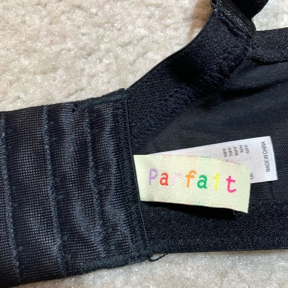 Parfait Red Black Lace Trim Bra Women Underwire Bra 32H - Picture 6 of 10